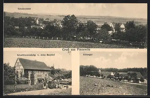 AK Pinnewitz, Schnittwarenhdlg. Beuchel, Rittergut