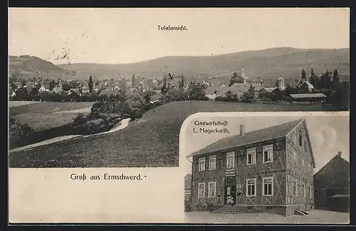 AK Ermschwerd, Gasthof L. Magerkurth, Totalansicht