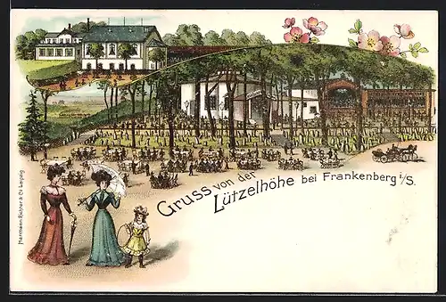 Lithographie Lützelhöhe, Gesellschaftssalon