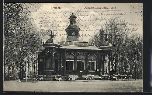 AK Bremen, Cafe Waldschlösschen im Bürgerpark