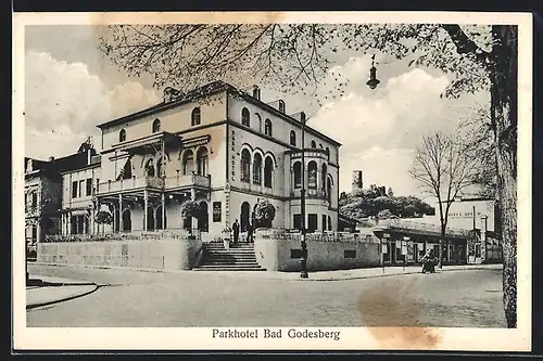 AK Bad Godesberg, Parkhotel mit Strassenpartie