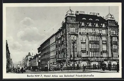 AK Berlin, Hotel Atlas am Bahnhof Friedrichstrasse