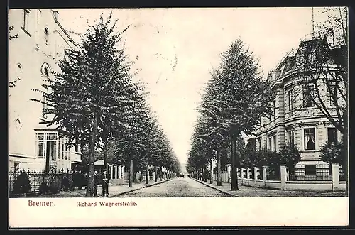 AK Bremen, Partie in der Richard Wagnerstrasse, Studenten