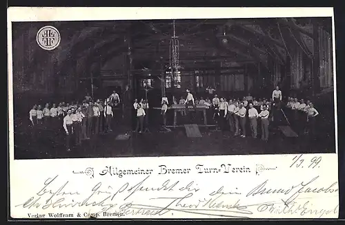 AK Bremen, Allgemeiner Turn-Verein, Turner in der Turnhalle mit Turngerät