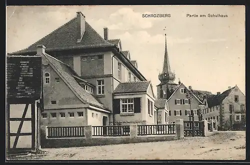 AK Schrozberg, Strassenpartie am Schulhaus