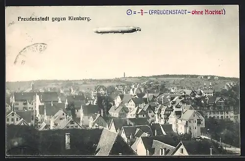 AK Freudenstadt, Zeppelin über der Stadt