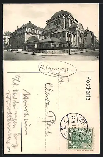 AK Mainz, Blick auf die Synagoge