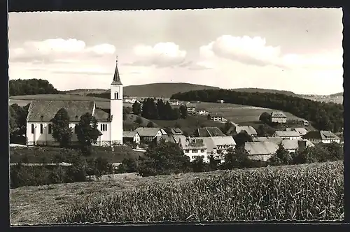 AK Rickenbach, Ortsansicht mit Kirche