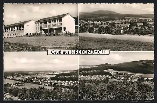 AK Kredenbach, Ortsansichten aus der Vogelschau, Blick auf ein Gebäude