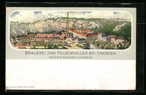 Künstler-AK Dresden, Brauerei zum Felsenkeller