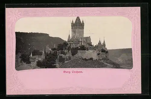 Präge-AK Cochem, Burg Cochem, Passepartout
