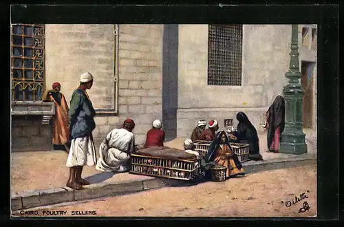 Künstler-AK Raphael Tuck & Sons Nr. 7440: Cairo / Kairo, Poultry Sellers, ägyptische Geflügelhändler