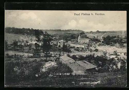 AK Flabas b. Verdun, Ortsansicht aus der Vogelschau