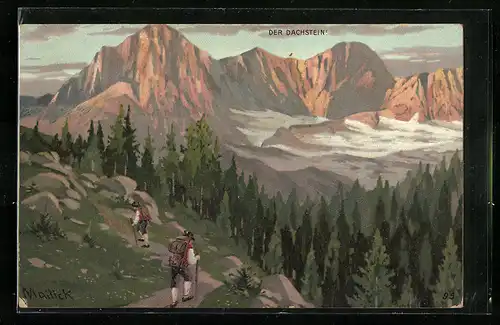 Künstler-AK Alfred Mailick: Wanderer in den Bergen