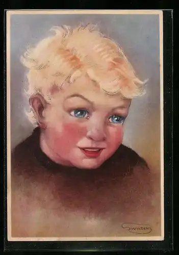 Künstler-AK Swildens: Kleiner Junge mit blondem Haar