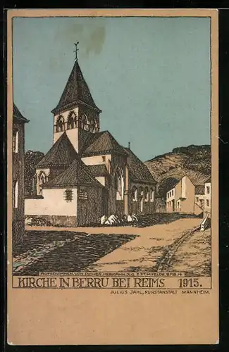 Künstler-AK Berru, Kirche