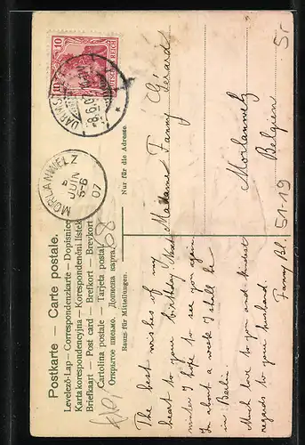 Präge-AK Paar in elsass-lothringischer Tracht