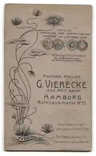 Fotografie G. Vierecke, Hamburg, Rathausmarkt 15, Bürgerlicher Herr liest ein Buch