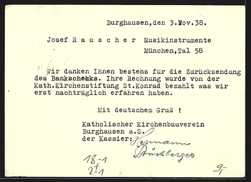 AK München, 25 Jahre Münchner Ganzsachen-Sammler-Verein 1912 e.V., Baumeister K. Rieger, Ganzsache