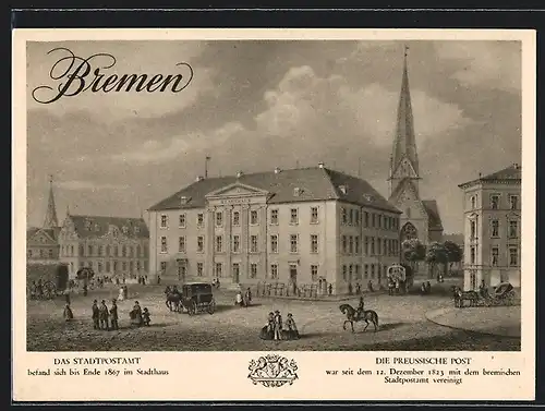 AK Bremen, Briefmarken-Werbeschau für das WHW 1937, Verein Bremer Briefmarken-Sammler e. V., Stadtpostamt, Ganzsache