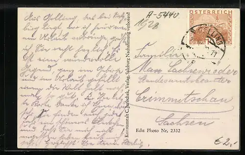 AK Golling, Ortsansicht mit St. Nikolaus