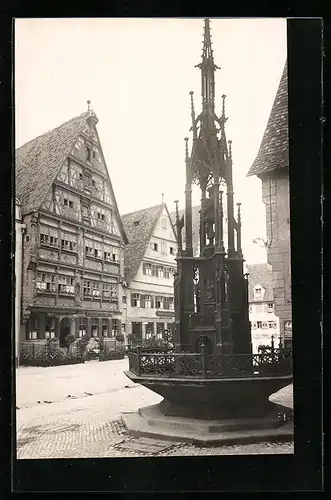 AK Dinkelsbühl, Weinmarkt und Dinkelbauerbrunnen