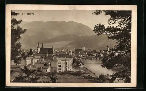 AK Leoben, Ortsansicht mit Flusspartie
