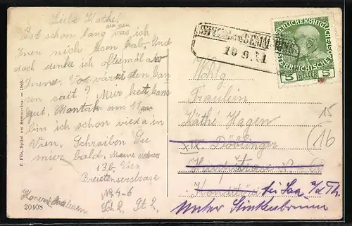 AK Spital am Semmering, Ortsansicht mit Blick gegen Stuhleck