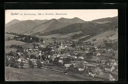 AK Spital am Semmering, Totalansicht mit Kirche