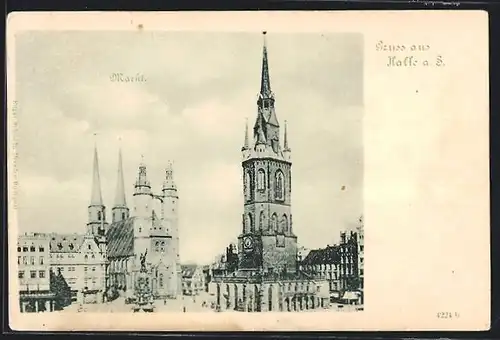 AK Halle a. S., Blick auf den Markt