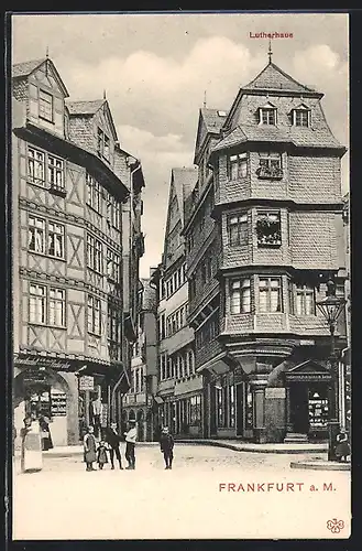 AK Alt-Frankfurt, Weinwirtschaft & Restauration v. Georg Reibold, Lutherhaus