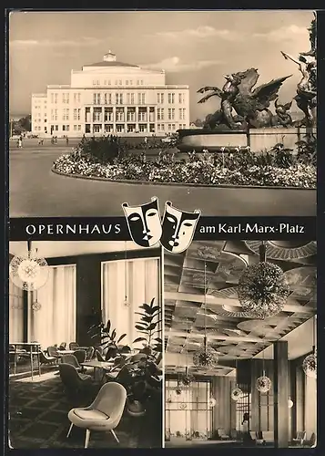 AK Leipzig, Opernhaus am Karl-Marx-Platz
