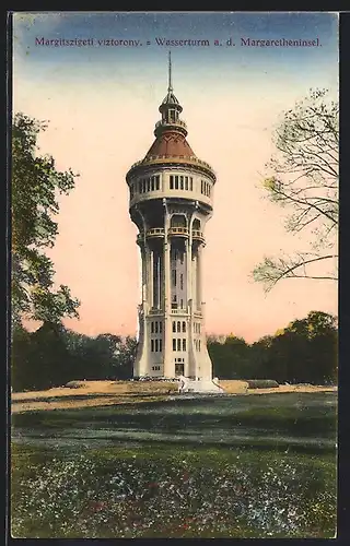 AK Budapest, Wasserturm a. d. Margaretheninsel