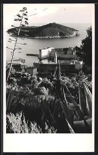 AK Dubrovnik, Ortsansicht mit der Insel Lokum