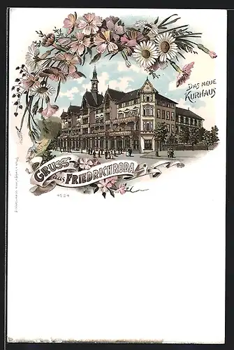 Lithographie Friedrichroda, Blick zum neuen Kurhaus