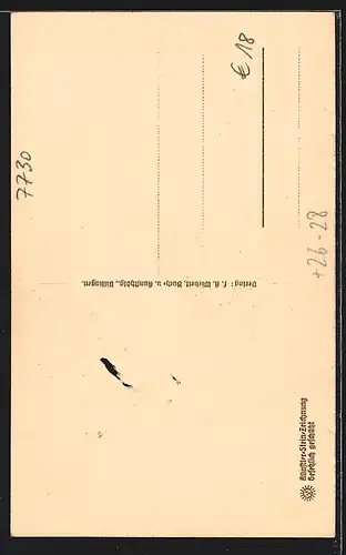 Steindruck-AK Villingen /Schwarzwald, Strassenpartie am Bickentor