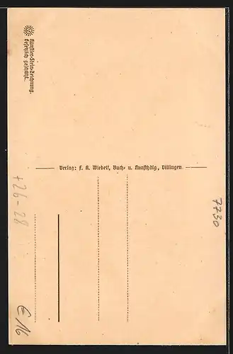 Steindruck-AK Villingen /Schwarzwald, Bickentor mit Spaziergängern
