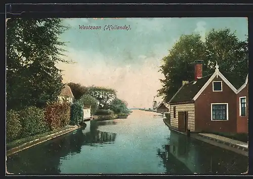 AK Westzaan, Flusspartie mit Windmühle
