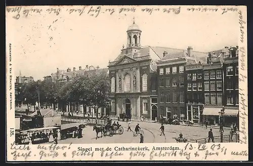 AK Amsterdam, Singel met de Catharinekerk