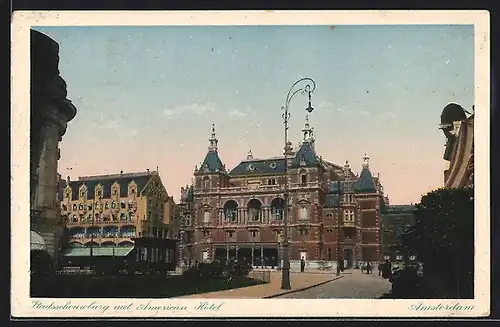 AK Amsterdam, Stadsschouwburg met American Hotel