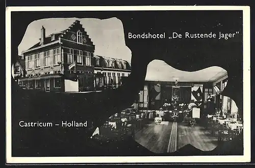 AK Castricum, Hotel De Rustende Jager, Dorpfsstraat 62, Innenansicht