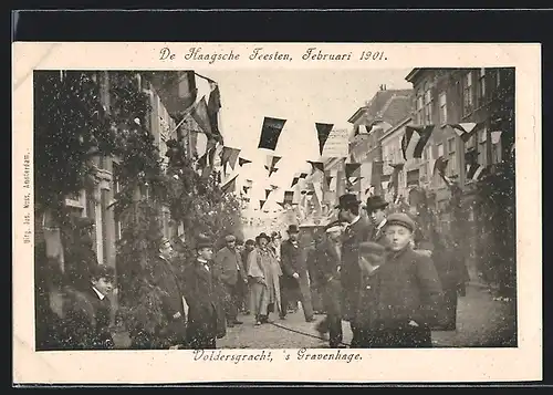AK `s Gravenhage, Voldersgracht, De Haagsche Feesten 1901