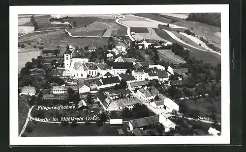 AK St. Martin im Mühlkreis, Fliegeraufnahme des Ortes