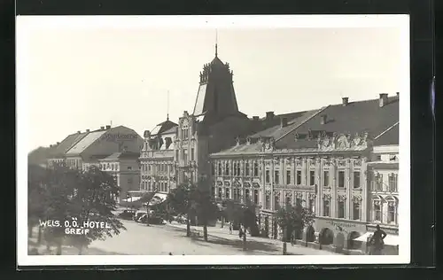 AK Wels, Blick auf das Hotel Greif