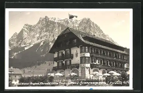 AK Ehrwald, Hotel Maria-Regina gegen das Gebirge