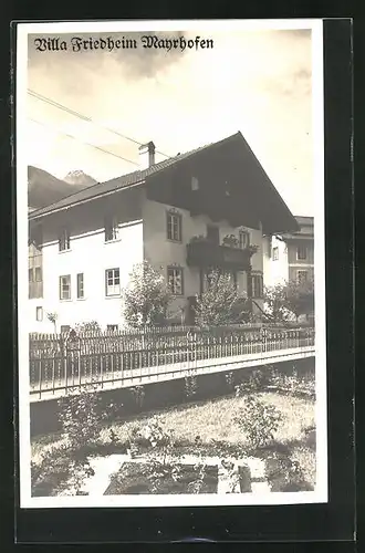 AK Mayrhofen, Blick nach der Villa Friedheim