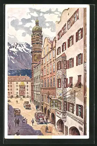 AK Innsbruck, Gasthof Weisses Kreuz, Herzog-Friedrich-Str. 31