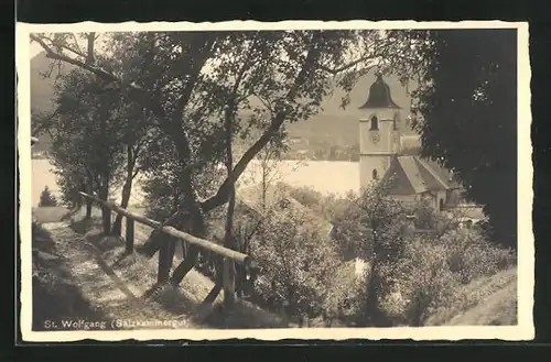 AK St. Wolfgang, Blick nach Kirche