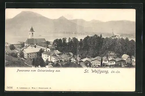 AK St. Wolfgang am Wolfgangsee, Ortsansicht vom Calvarienberg aus gesehen