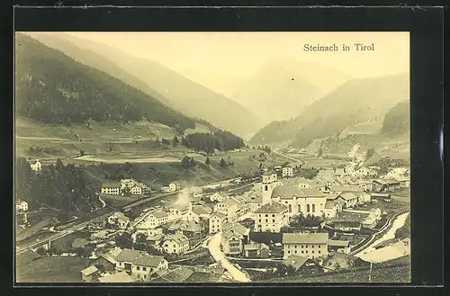 AK Steinach i. T., Panoramablick vom Berg